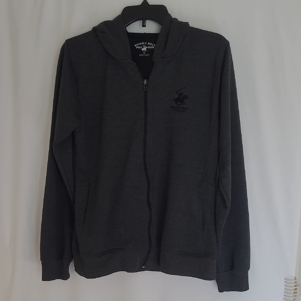 Beverly Hills Polo Club Women's Charcoal Zip-Up Sweater